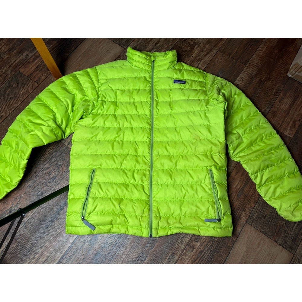 Patagonia Youth Kids Puffer Green Goose Down, Full Zip, Size XXL (16-18) Boys